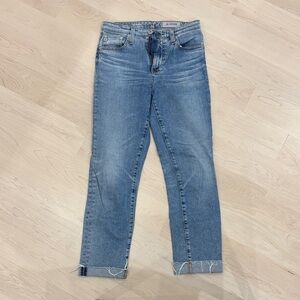 Ag Adriano Goldschmied Light Blue Cropped Jeans